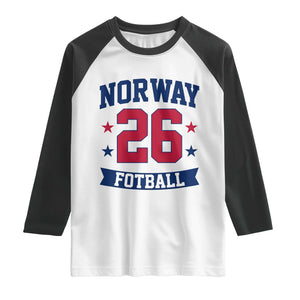 Vintage Norway Fotball Raglan Shirt Norwegian Flag Game Day Fan Gift TS12 White Black Print Your Wear