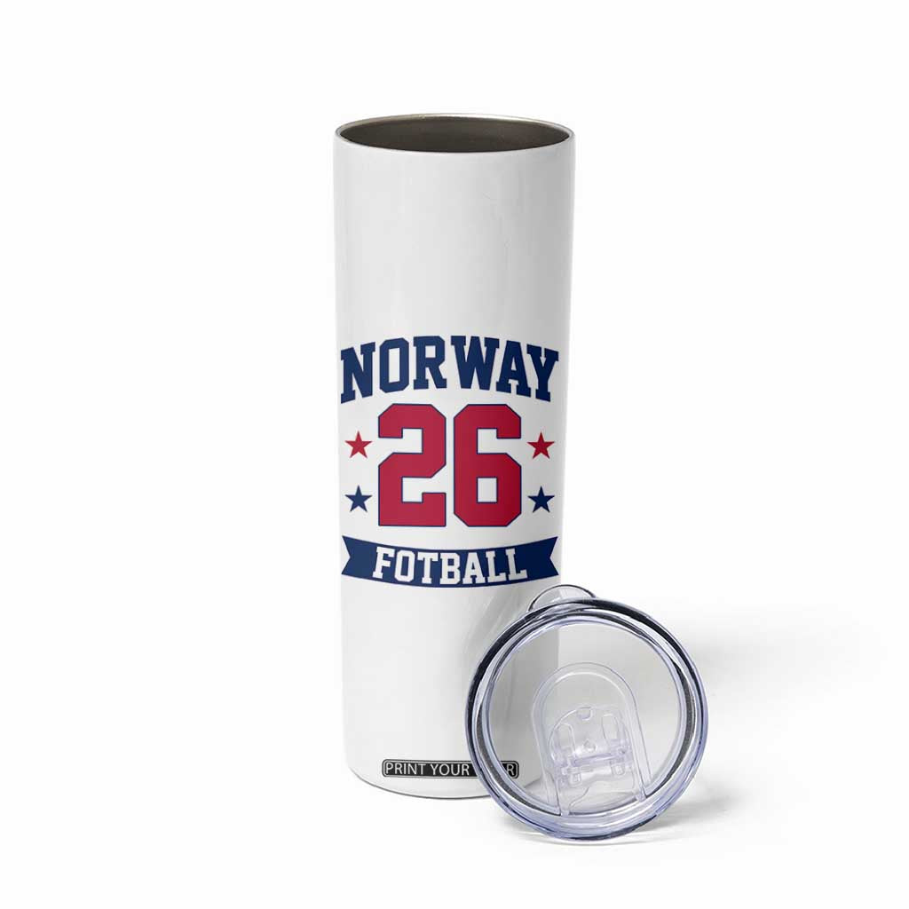 Vintage Norway Fotball Skinny Tumbler Norwegian Flag Game Day Fan Gift TS12 Print Your Wear