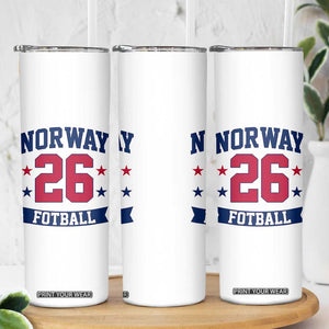 Vintage Norway Fotball Skinny Tumbler Norwegian Flag Game Day Fan Gift TS12 Print Your Wear