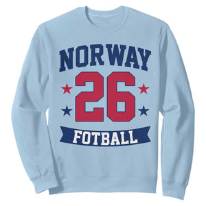 Vintage Norway Fotball Sweatshirt Norwegian Flag Game Day Fan Gift TS12 Light Blue Print Your Wear