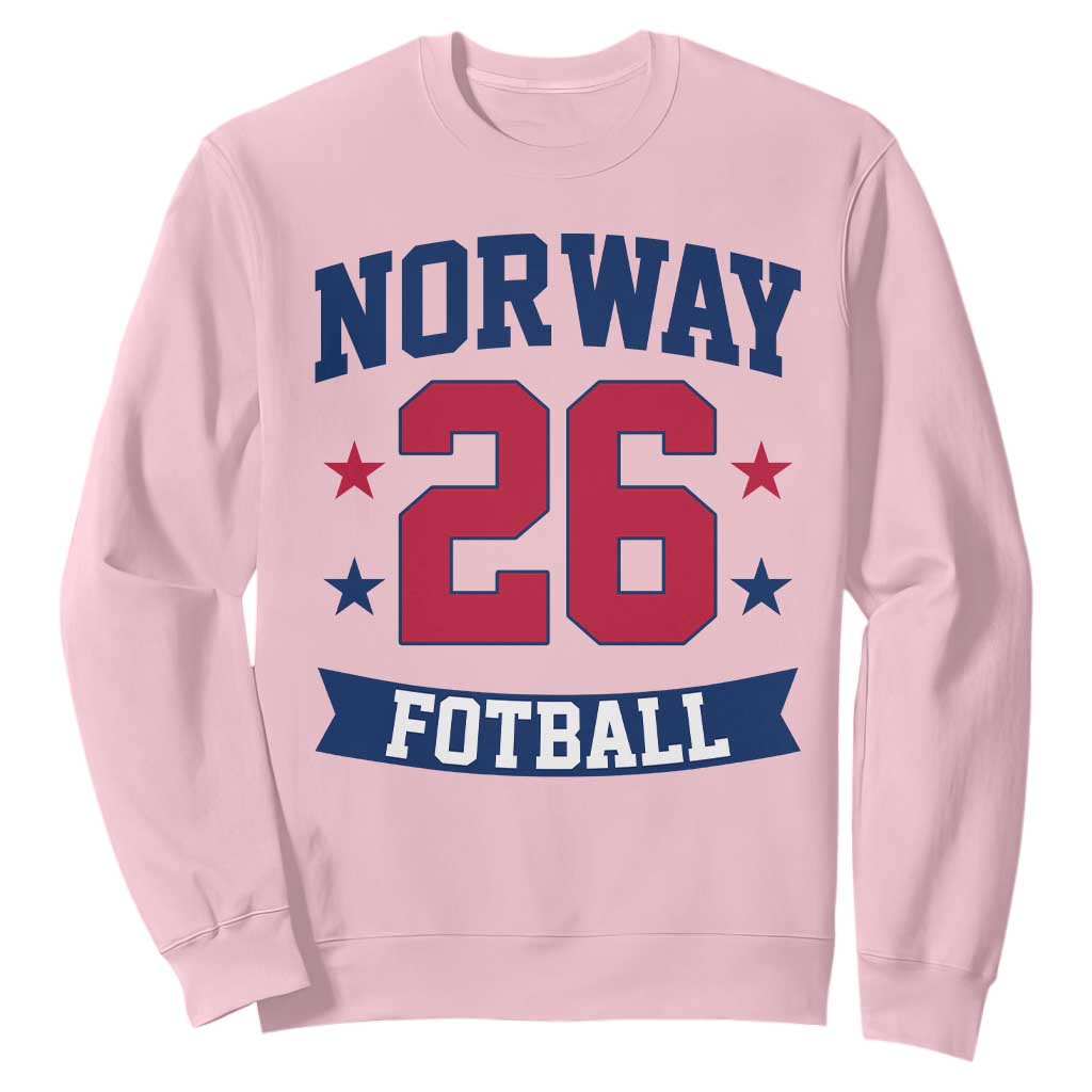 Vintage Norway Fotball Sweatshirt Norwegian Flag Game Day Fan Gift TS12 Light Pink Print Your Wear