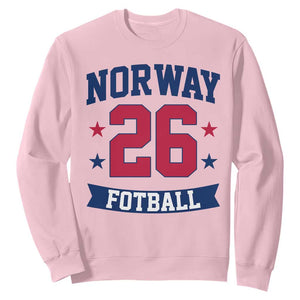 Vintage Norway Fotball Sweatshirt Norwegian Flag Game Day Fan Gift TS12 Light Pink Print Your Wear