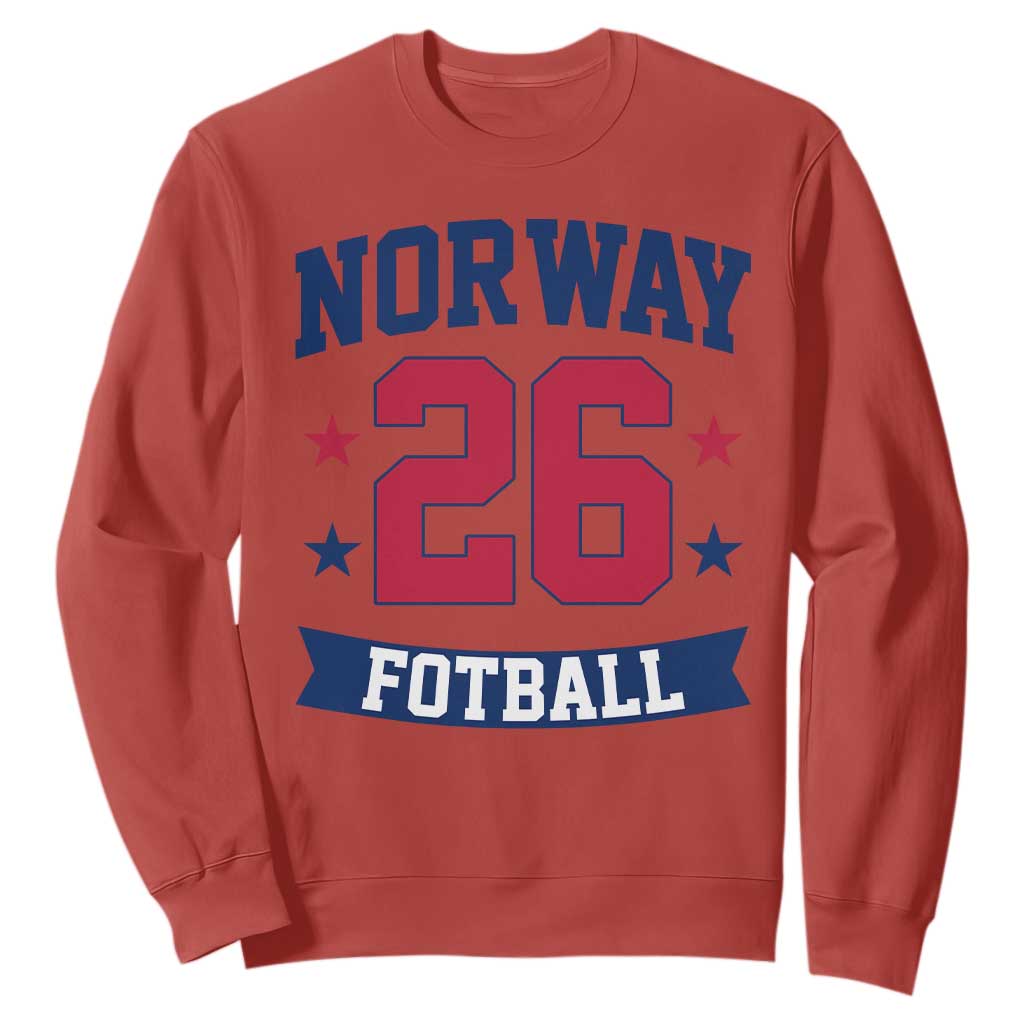 Vintage Norway Fotball Sweatshirt Norwegian Flag Game Day Fan Gift TS12 Red Print Your Wear