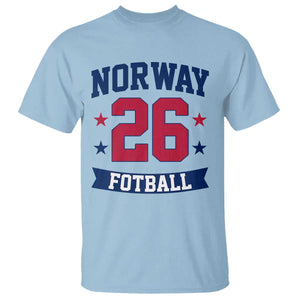 Vintage Norway Fotball T Shirt Norwegian Flag Game Day Fan Gift TS12 Light Blue Print Your Wear