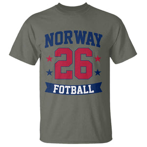 Vintage Norway Fotball T Shirt Norwegian Flag Game Day Fan Gift TS12 Military Green Print Your Wear