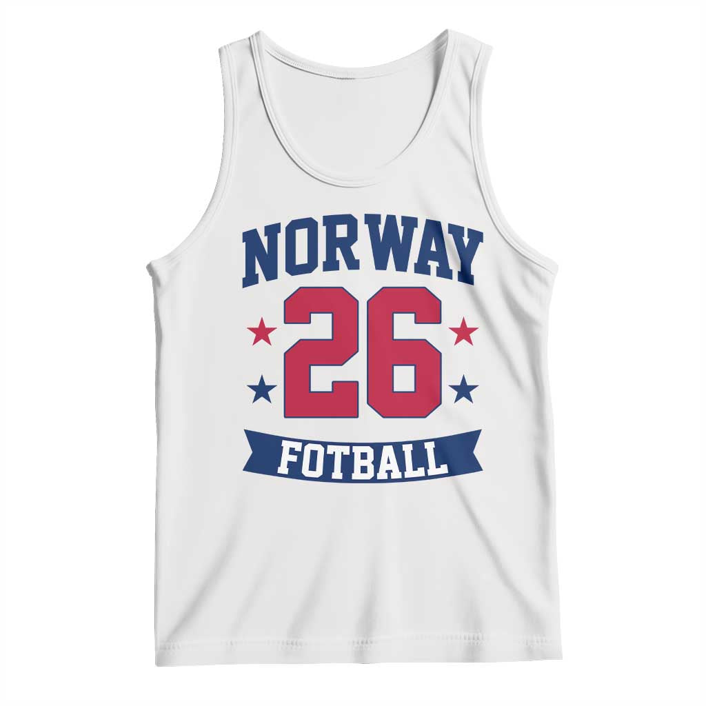 Vintage Norway Fotball Tank Top Norwegian Flag Game Day Fan Gift TS12 White Print Your Wear