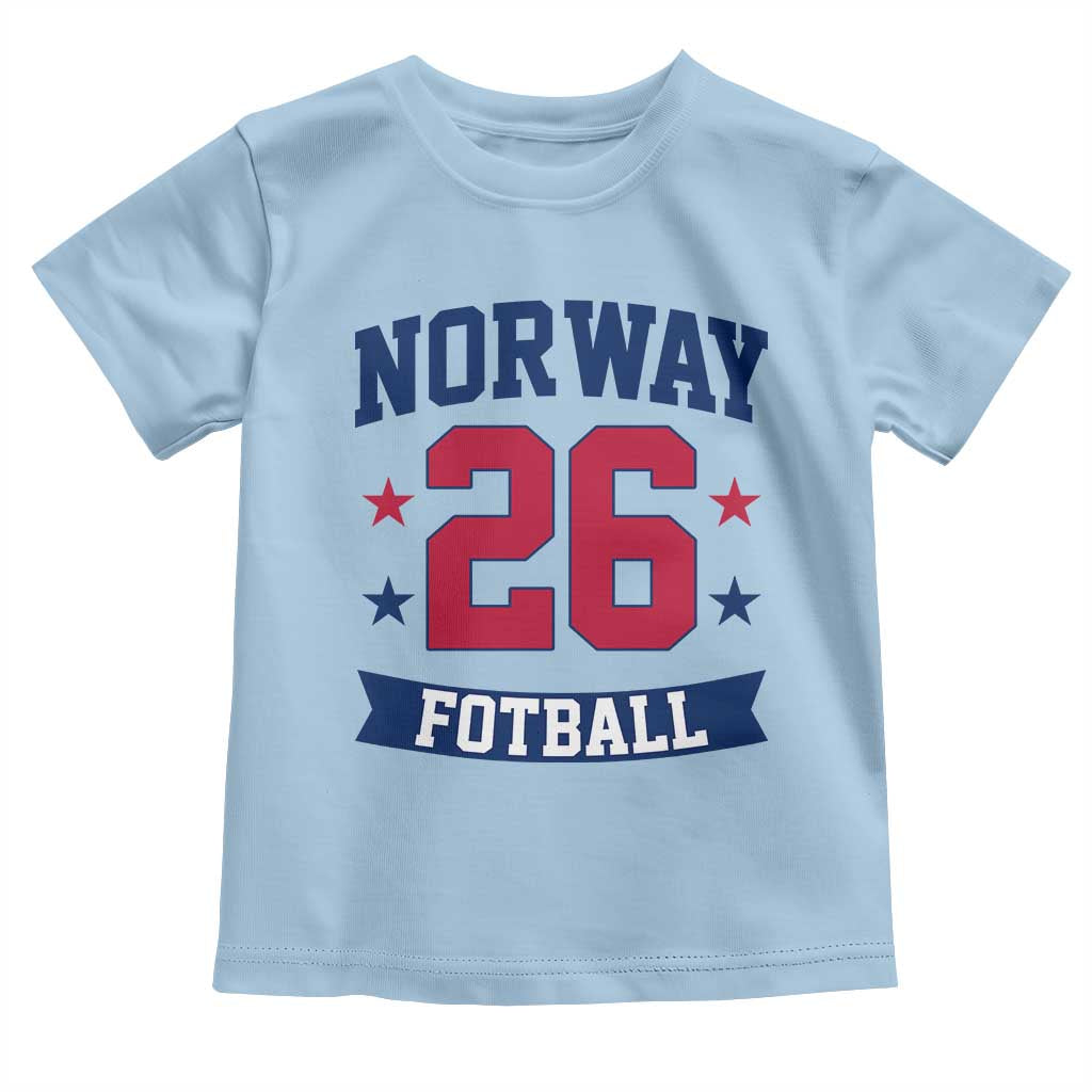 Vintage Norway Fotball Toddler T Shirt Norwegian Flag Game Day Fan Gift TS12 Light Blue Print Your Wear