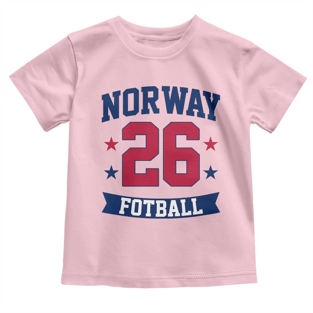 Vintage Norway Fotball Toddler T Shirt Norwegian Flag Game Day Fan Gift TS12 Light Pink Print Your Wear
