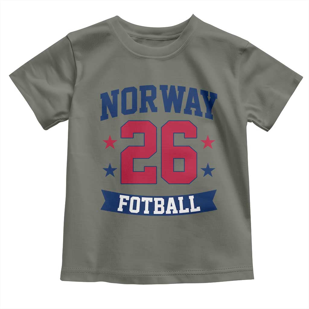 Vintage Norway Fotball Toddler T Shirt Norwegian Flag Game Day Fan Gift TS12 Military Green Print Your Wear