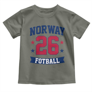 Vintage Norway Fotball Toddler T Shirt Norwegian Flag Game Day Fan Gift TS12 Military Green Print Your Wear