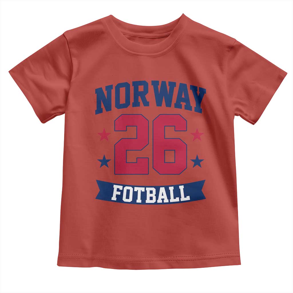 Vintage Norway Fotball Toddler T Shirt Norwegian Flag Game Day Fan Gift TS12 Red Print Your Wear