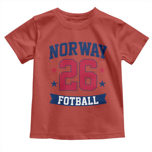 Vintage Norway Fotball Toddler T Shirt Norwegian Flag Game Day Fan Gift TS12 Red Print Your Wear