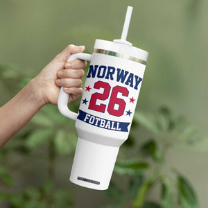 Vintage Norway Fotball Tumbler With Handle Norwegian Flag Game Day Fan Gift TS12 Print Your Wear
