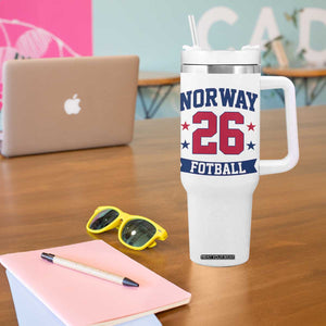 Vintage Norway Fotball Tumbler With Handle Norwegian Flag Game Day Fan Gift TS12 Print Your Wear