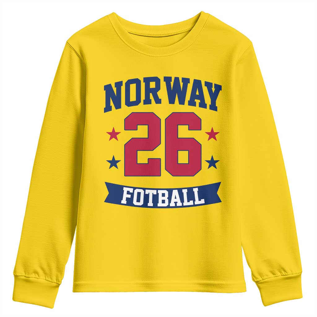 Vintage Norway Fotball Youth Sweatshirt Norwegian Flag Game Day Fan Gift TS12 Daisy Print Your Wear