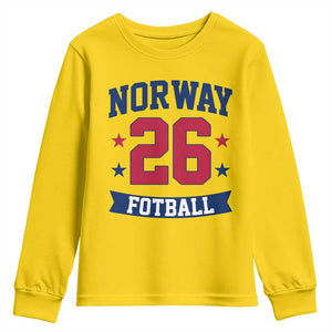 Vintage Norway Fotball Youth Sweatshirt Norwegian Flag Game Day Fan Gift TS12 Daisy Print Your Wear