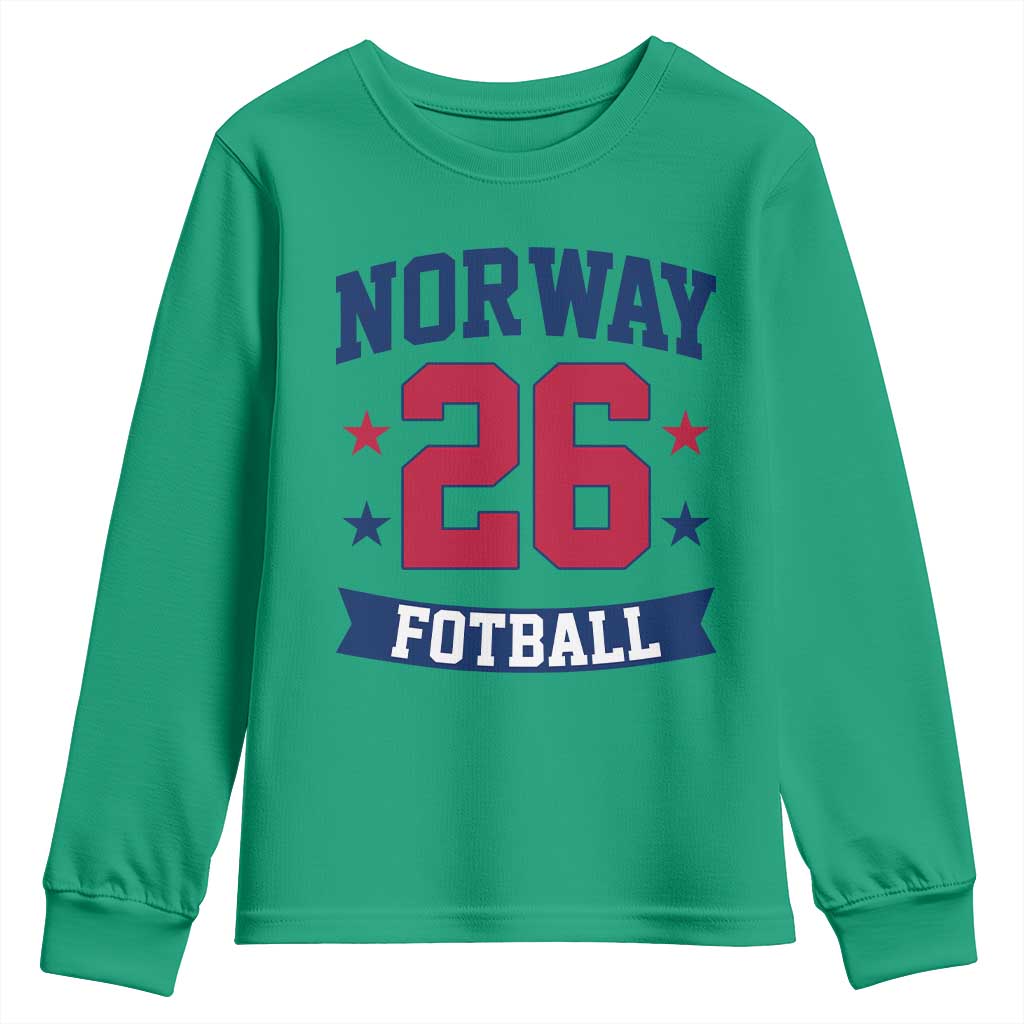 Vintage Norway Fotball Youth Sweatshirt Norwegian Flag Game Day Fan Gift TS12 Irish Green Print Your Wear