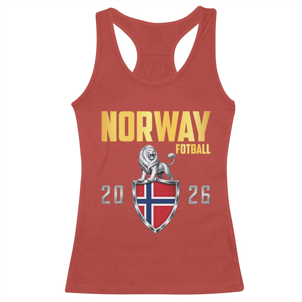 Vintage Norway Fotball Norwegian Supporter Gift Racerback Tank Top TS12 Red Print Your Wear