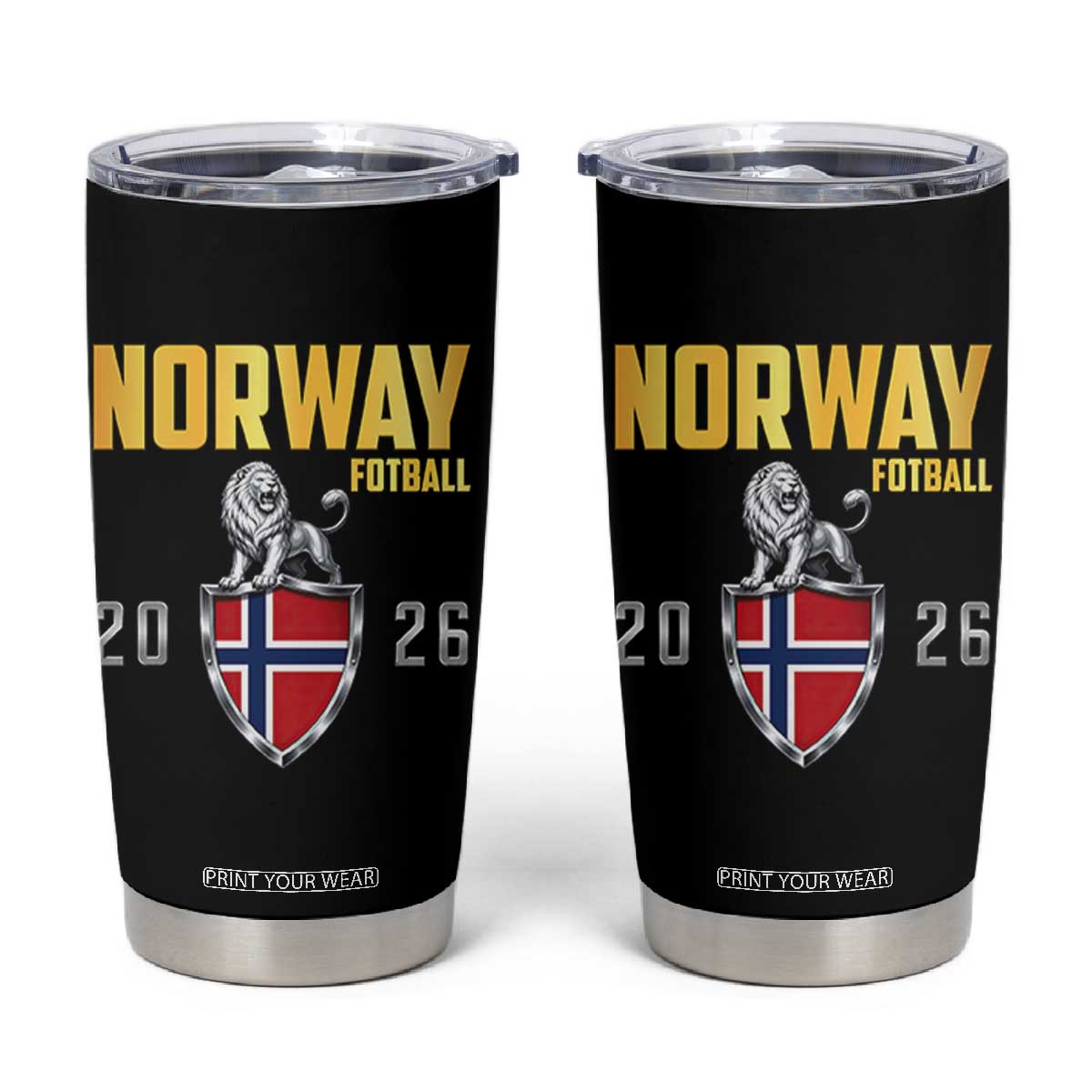 Vintage Norway Fotball Norwegian Supporter Gift Tumbler Cup TS12 Black Print Your Wear