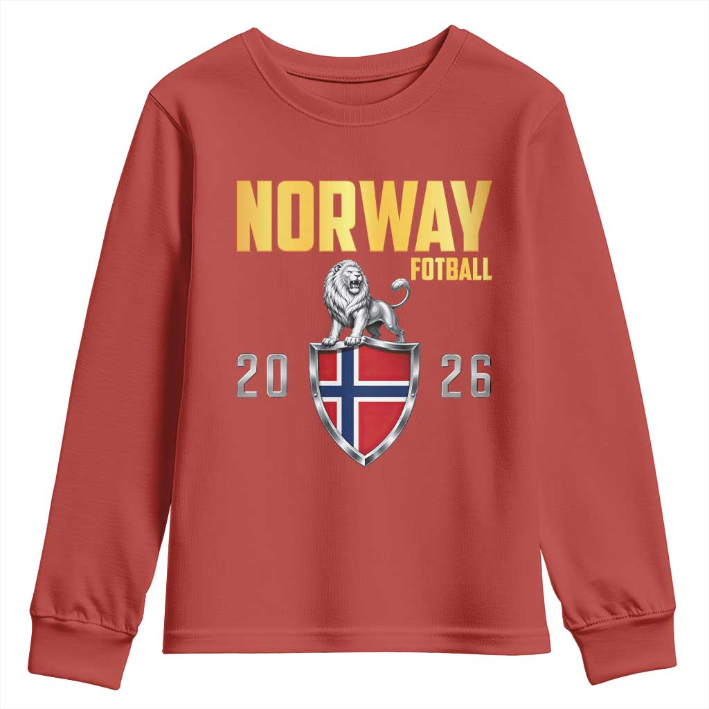 Vintage Norway Fotball Norwegian Supporter Gift Youth Sweatshirt TS12 Red Print Your Wear