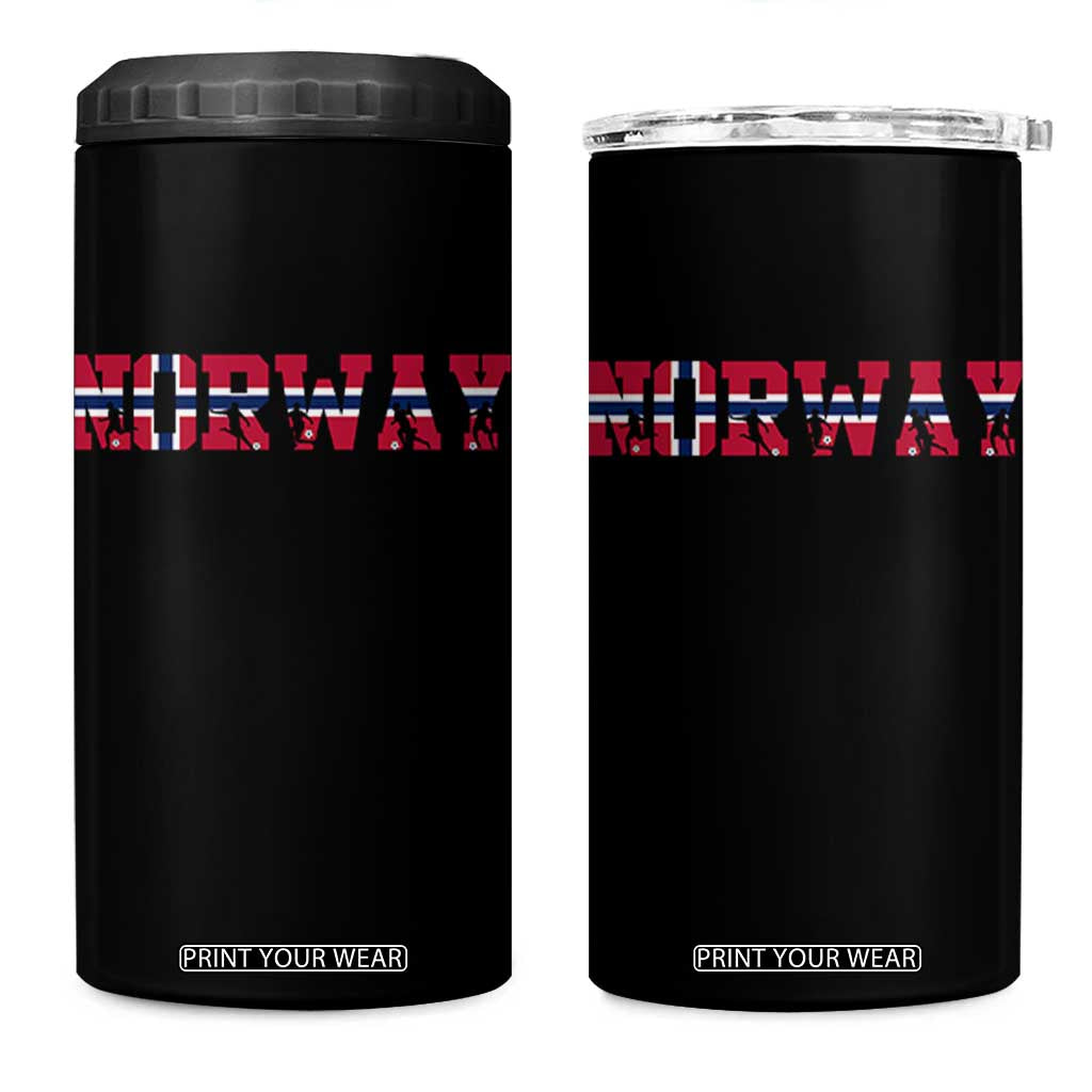 Vintage Norway Fotball 4 in 1 Can Cooler Tumbler Scandinavian Pride Fan Gift TS12 One Size: 16 oz Black Print Your Wear