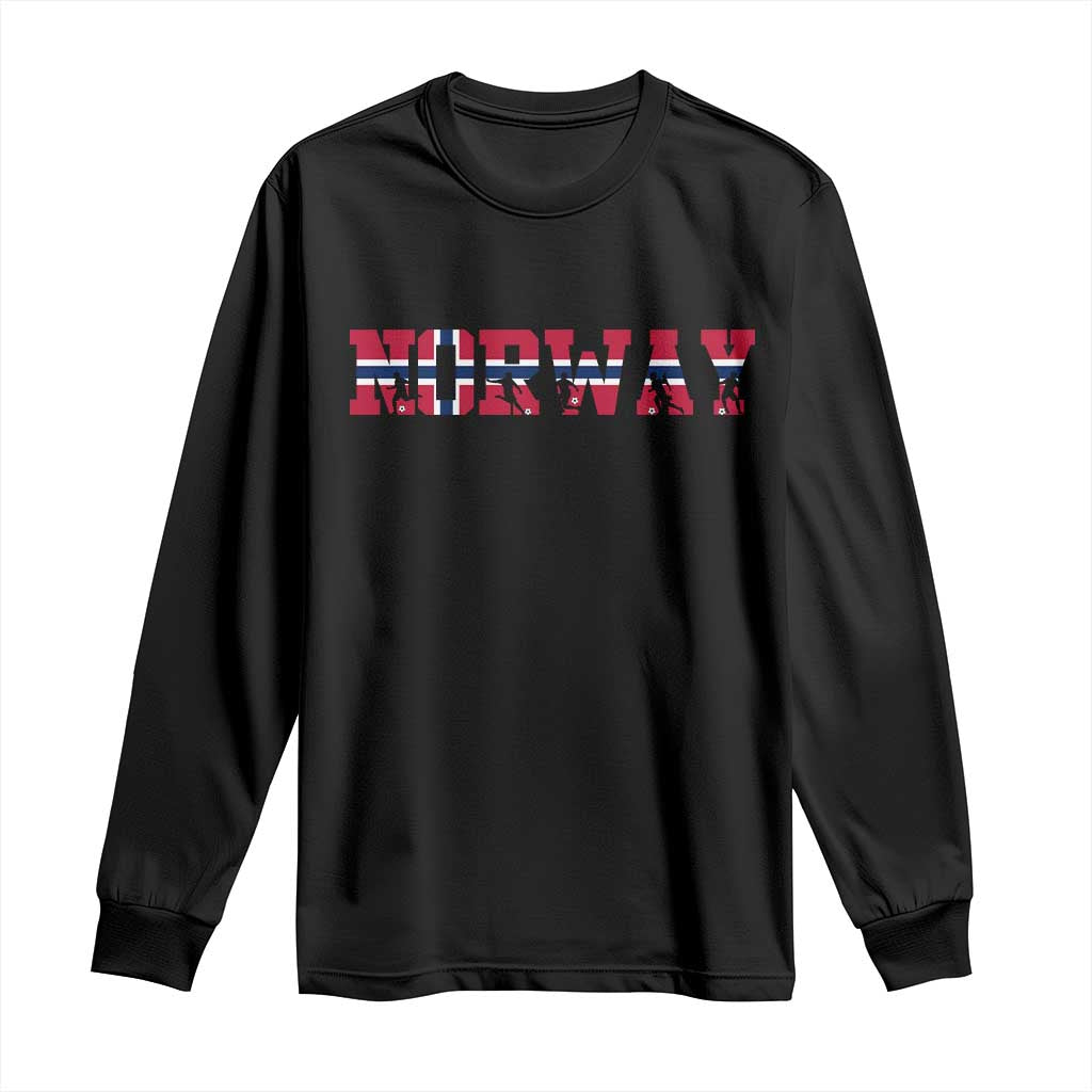 Vintage Norway Fotball Long Sleeve Shirt Scandinavian Pride Fan Gift TS12 Black Print Your Wear