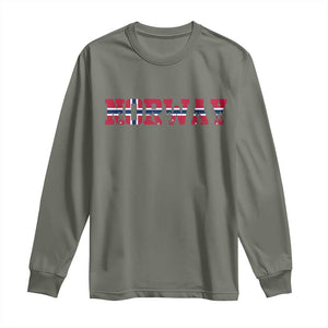 Vintage Norway Fotball Long Sleeve Shirt Scandinavian Pride Fan Gift TS12 Military Green Print Your Wear