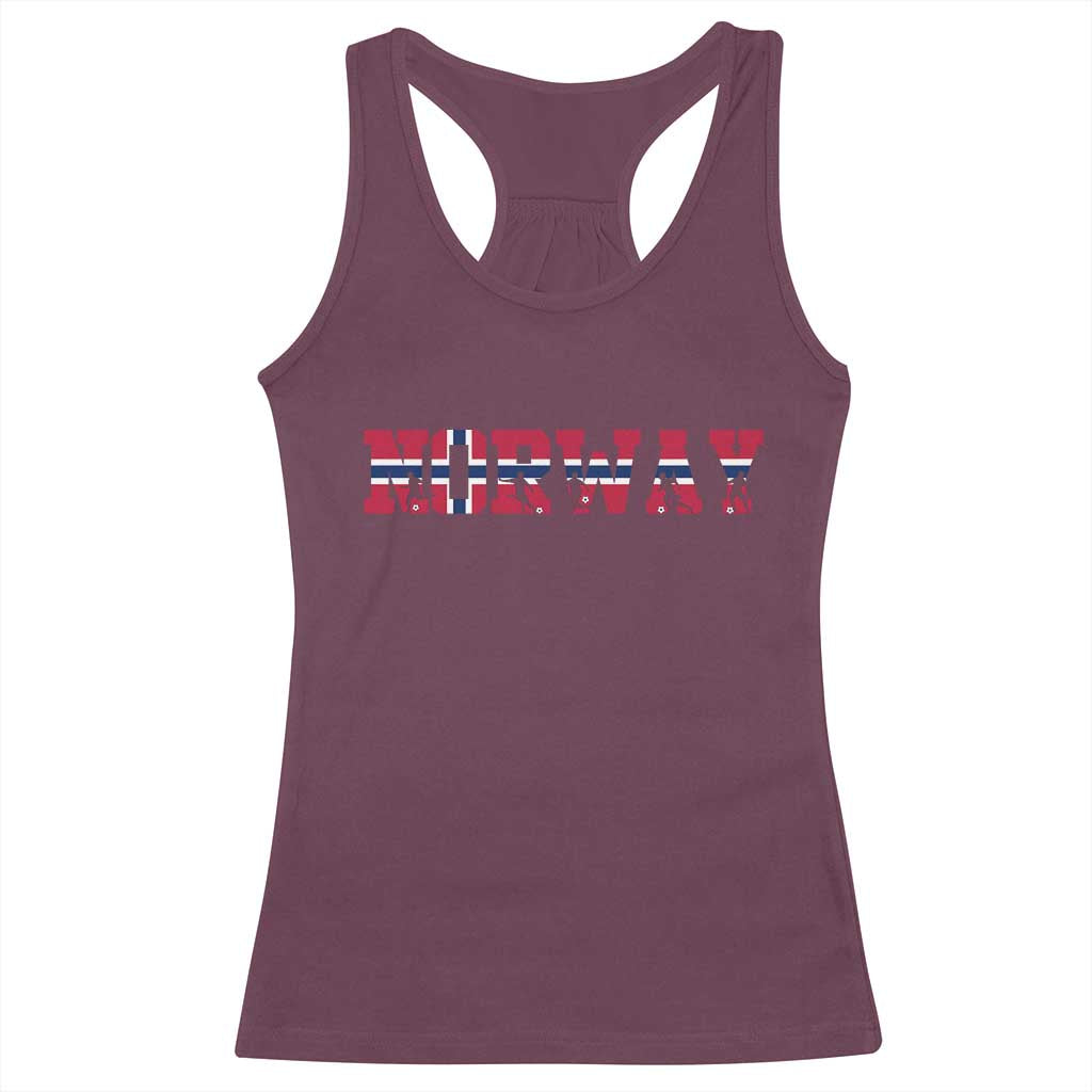 Vintage Norway Fotball Racerback Tank Top Scandinavian Pride Fan Gift TS12 Maroon Print Your Wear