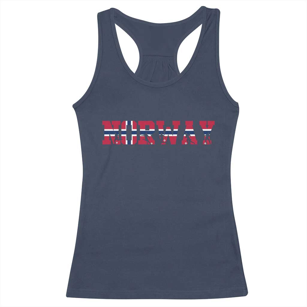 Vintage Norway Fotball Racerback Tank Top Scandinavian Pride Fan Gift TS12 Navy Print Your Wear