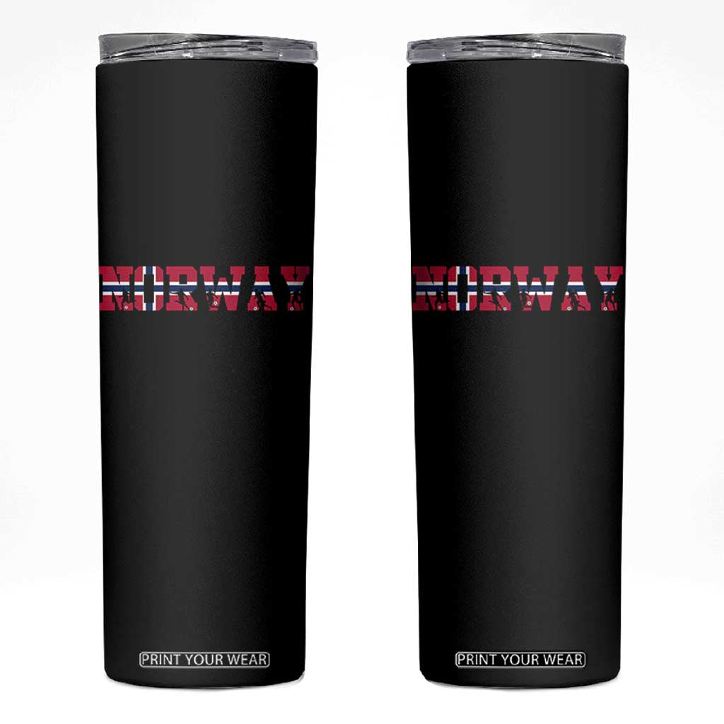 Vintage Norway Fotball Skinny Tumbler Scandinavian Pride Fan Gift TS12 Black Print Your Wear