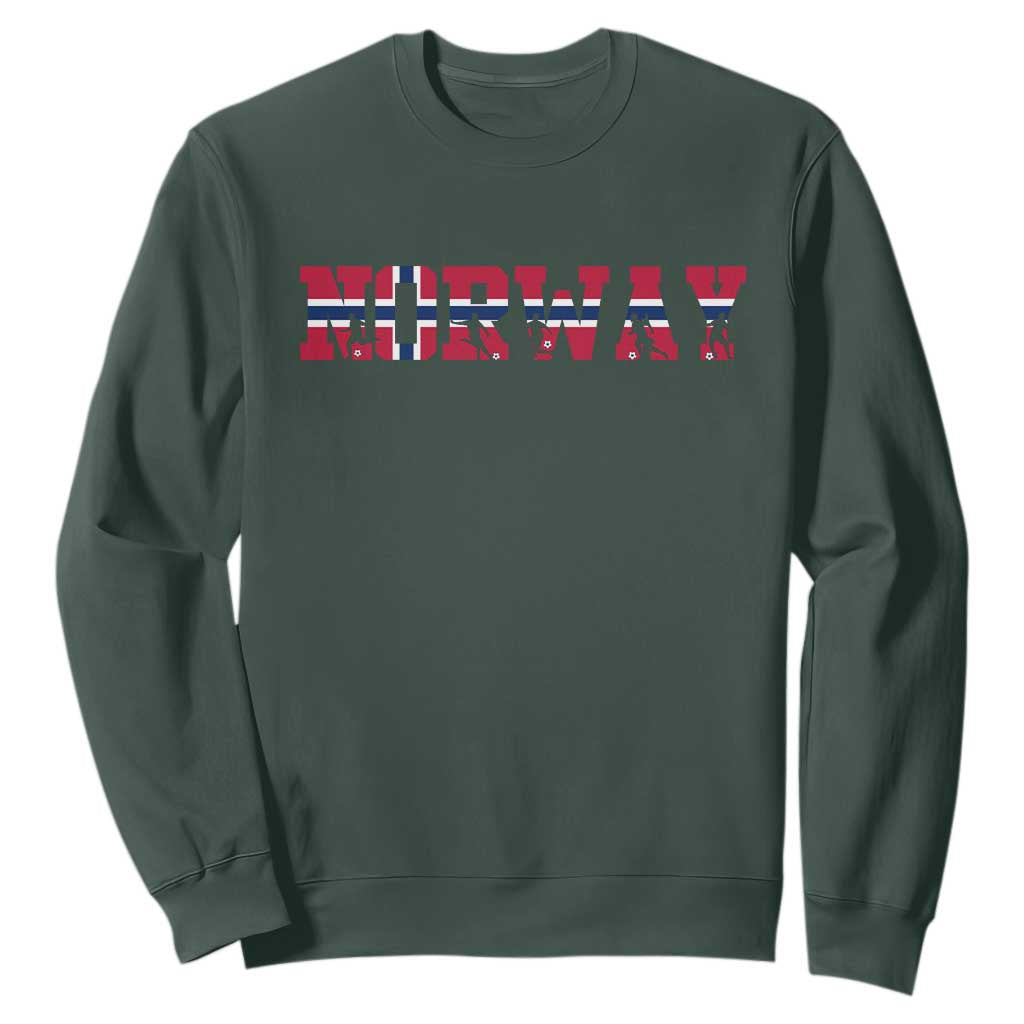 Vintage Norway Fotball Sweatshirt Scandinavian Pride Fan Gift TS12 Dark Forest Green Print Your Wear