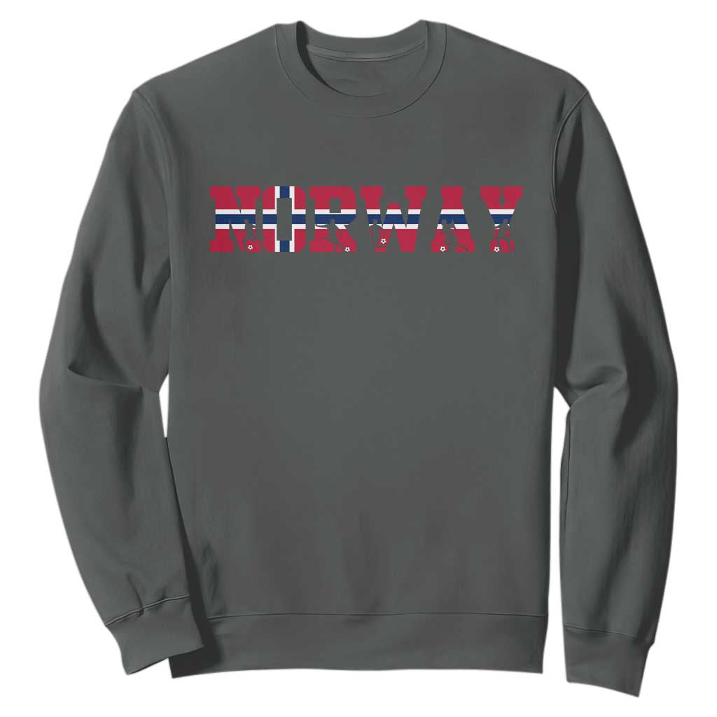 Vintage Norway Fotball Sweatshirt Scandinavian Pride Fan Gift TS12 Dark Heather Print Your Wear