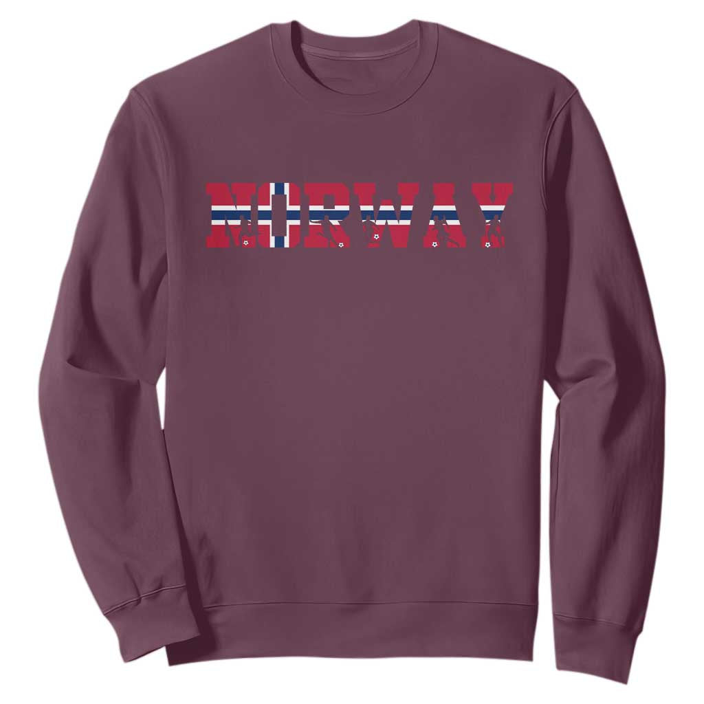 Vintage Norway Fotball Sweatshirt Scandinavian Pride Fan Gift TS12 Maroon Print Your Wear