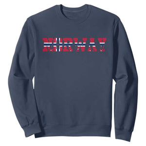 Vintage Norway Fotball Sweatshirt Scandinavian Pride Fan Gift TS12 Navy Print Your Wear