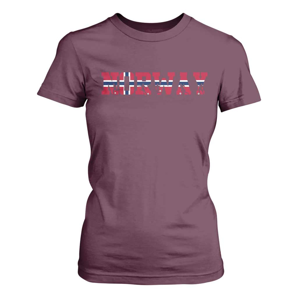 Vintage Norway Fotball T Shirt For Women Scandinavian Pride Fan Gift TS12 Maroon Print Your Wear
