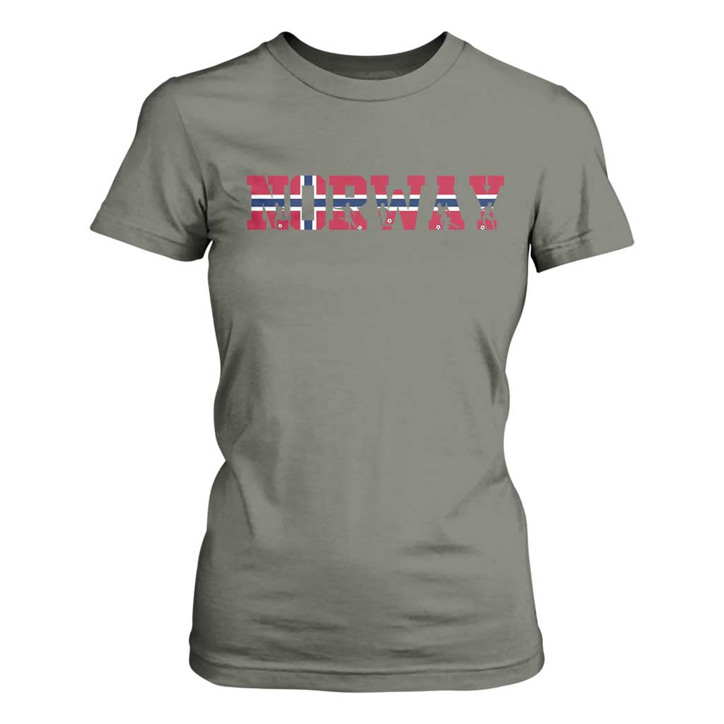 Vintage Norway Fotball T Shirt For Women Scandinavian Pride Fan Gift TS12 Military Green Print Your Wear