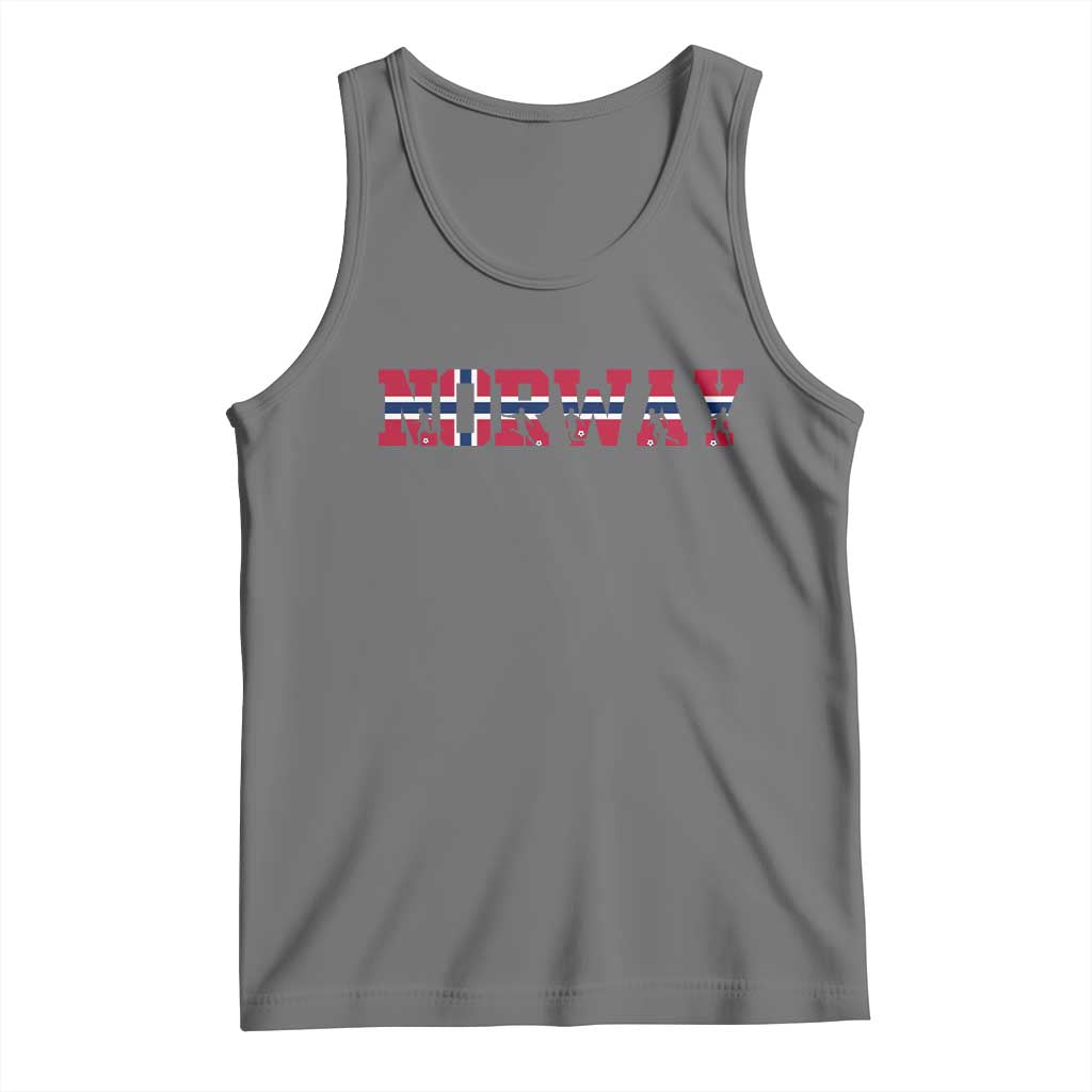 Vintage Norway Fotball Tank Top Scandinavian Pride Fan Gift TS12 Black Heather Print Your Wear
