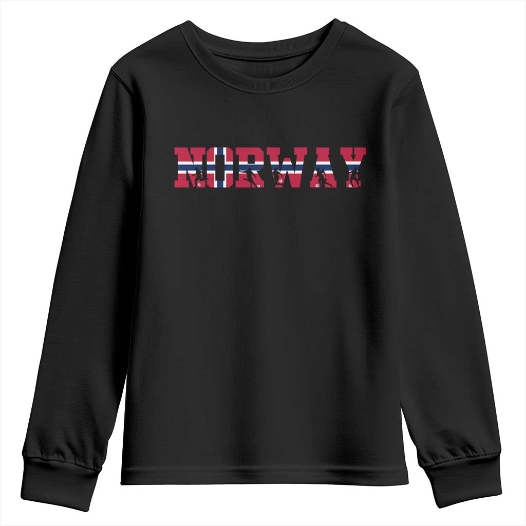 Vintage Norway Fotball Youth Sweatshirt Scandinavian Pride Fan Gift TS12 Black Print Your Wear