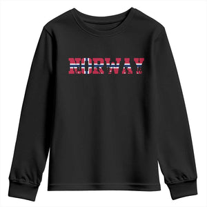 Vintage Norway Fotball Youth Sweatshirt Scandinavian Pride Fan Gift TS12 Black Print Your Wear