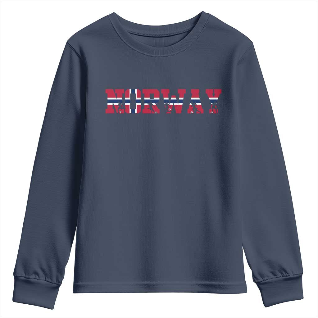 Vintage Norway Fotball Youth Sweatshirt Scandinavian Pride Fan Gift TS12 Navy Print Your Wear