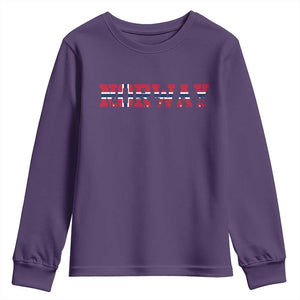 Vintage Norway Fotball Youth Sweatshirt Scandinavian Pride Fan Gift TS12 Purple Print Your Wear