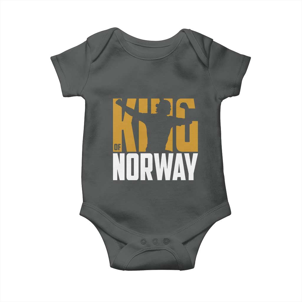 King Of Norway Football Baby Onesie Proud Norwegian Supporter Fan TS12 Dark Heather Print Your Wear