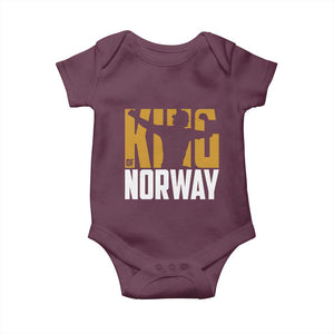 King Of Norway Football Baby Onesie Proud Norwegian Supporter Fan TS12 Maroon Print Your Wear