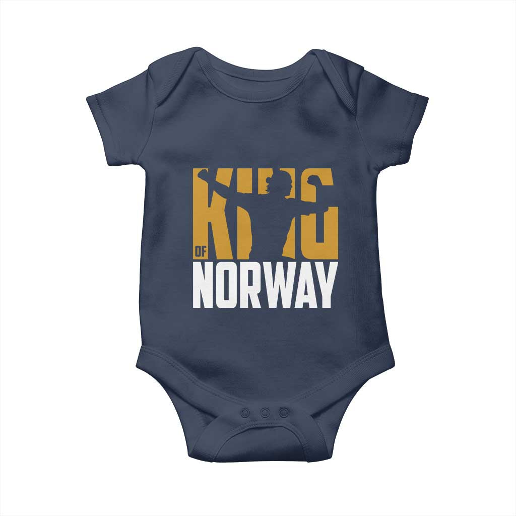 King Of Norway Football Baby Onesie Proud Norwegian Supporter Fan TS12 Navy Print Your Wear