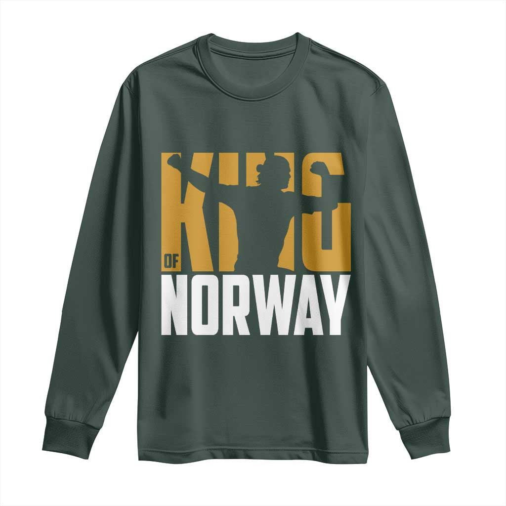 King Of Norway Football Long Sleeve Shirt Proud Norwegian Supporter Fan TS12 Dark Forest Green Print Your Wear