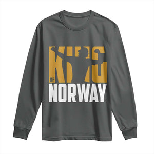 King Of Norway Football Long Sleeve Shirt Proud Norwegian Supporter Fan TS12 Dark Heather Print Your Wear