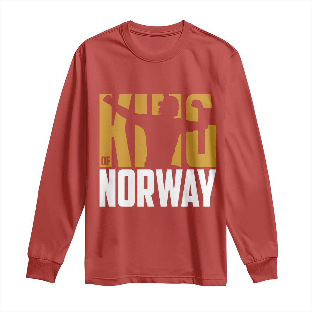 King Of Norway Football Long Sleeve Shirt Proud Norwegian Supporter Fan TS12 Red Print Your Wear