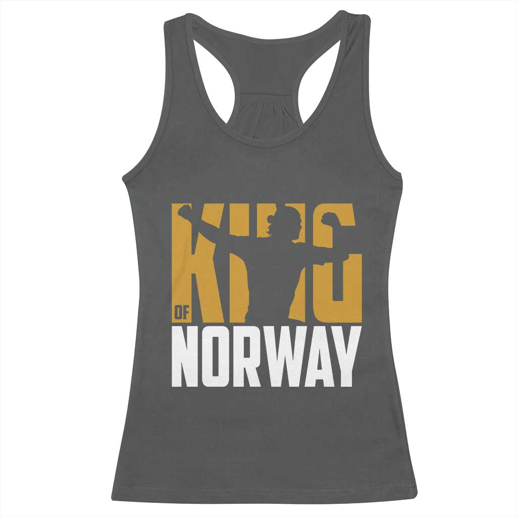 King Of Norway Football Racerback Tank Top Proud Norwegian Supporter Fan TS12 Dark Heather Print Your Wear