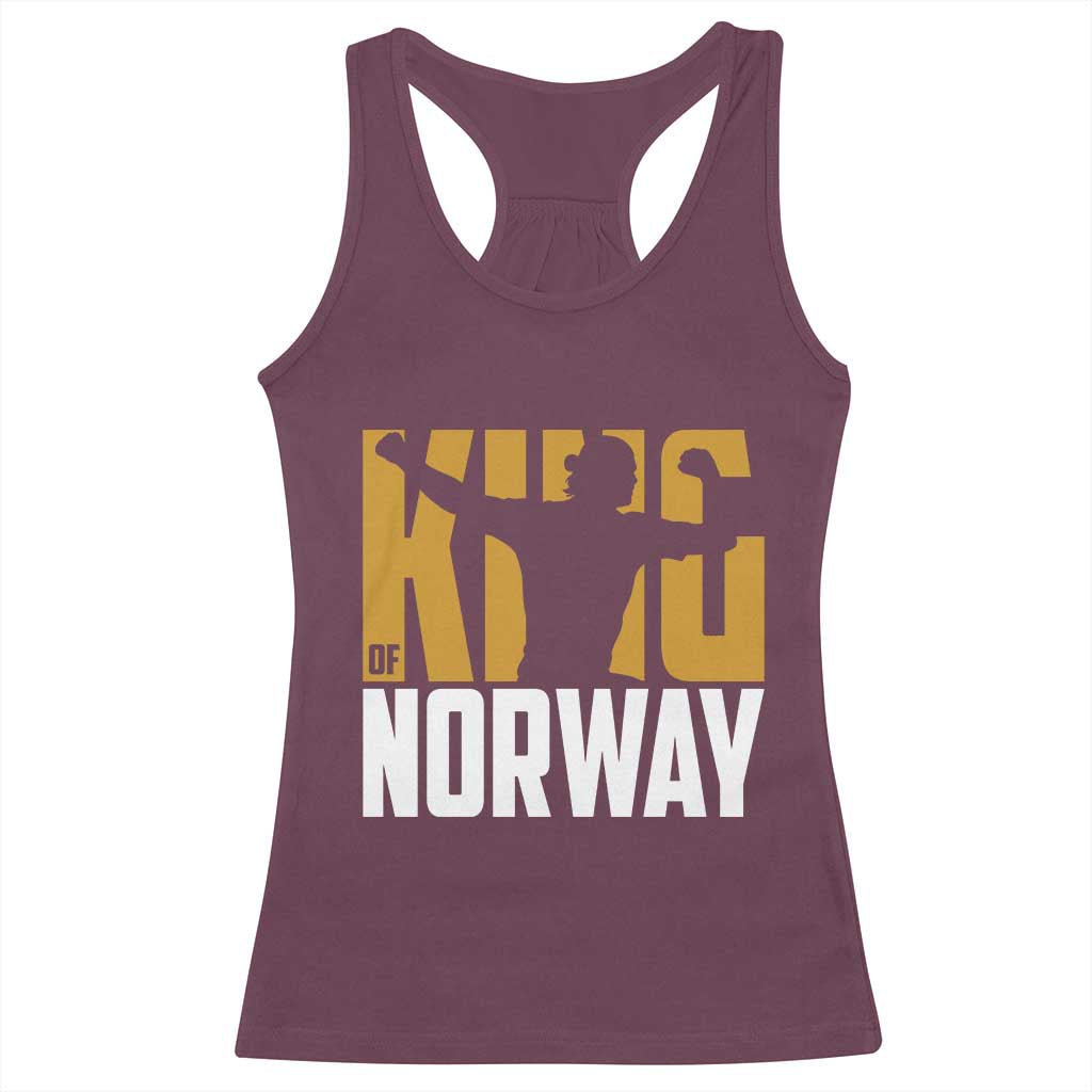 King Of Norway Football Racerback Tank Top Proud Norwegian Supporter Fan TS12 Maroon Print Your Wear