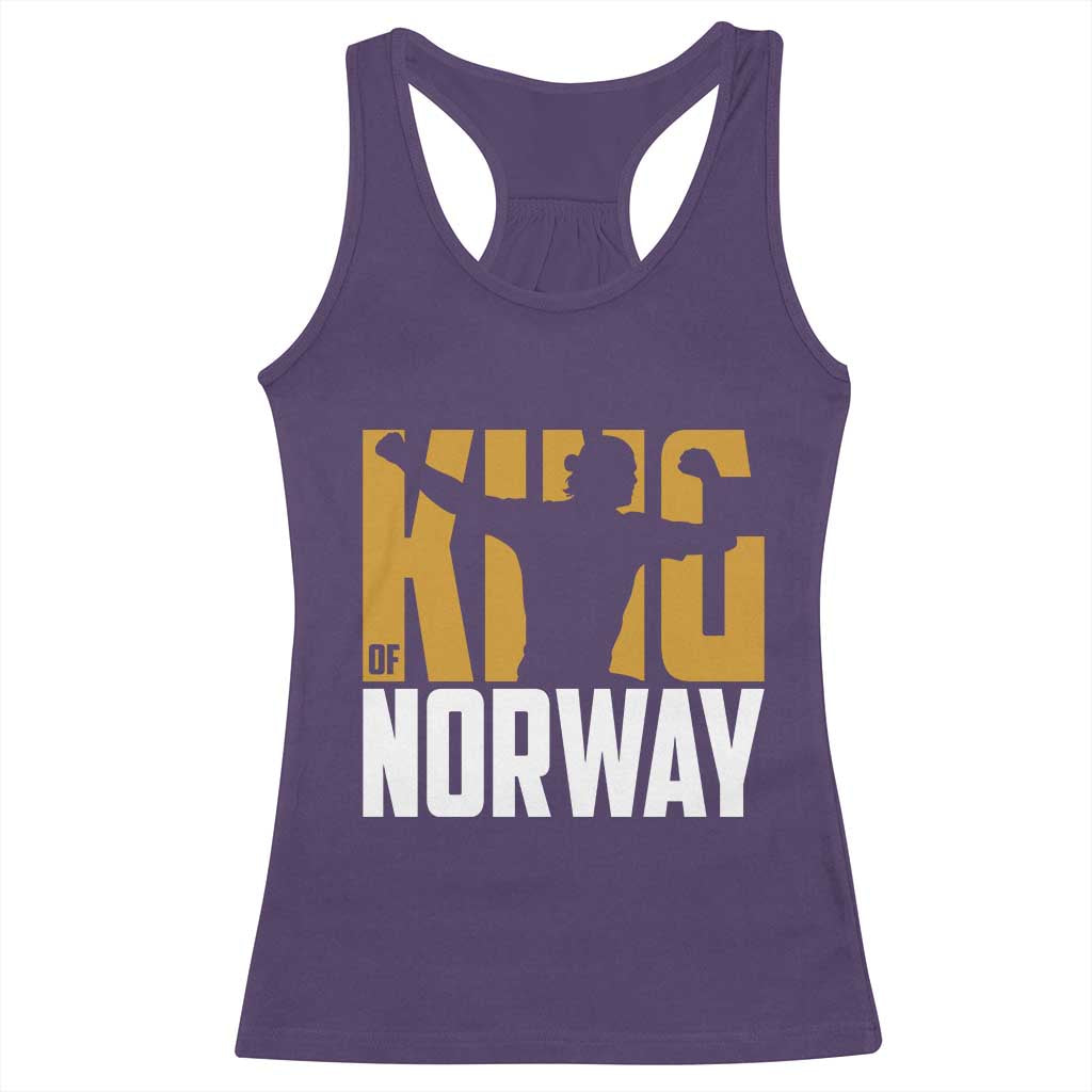 King Of Norway Football Racerback Tank Top Proud Norwegian Supporter Fan TS12 Purple Print Your Wear